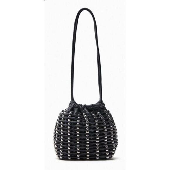 ZARA
STUDDED SOFT BUCKET BAG in Black/ New No Tags - Picture 1 of 10